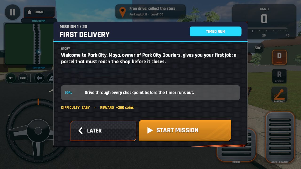 City mission briefing screen